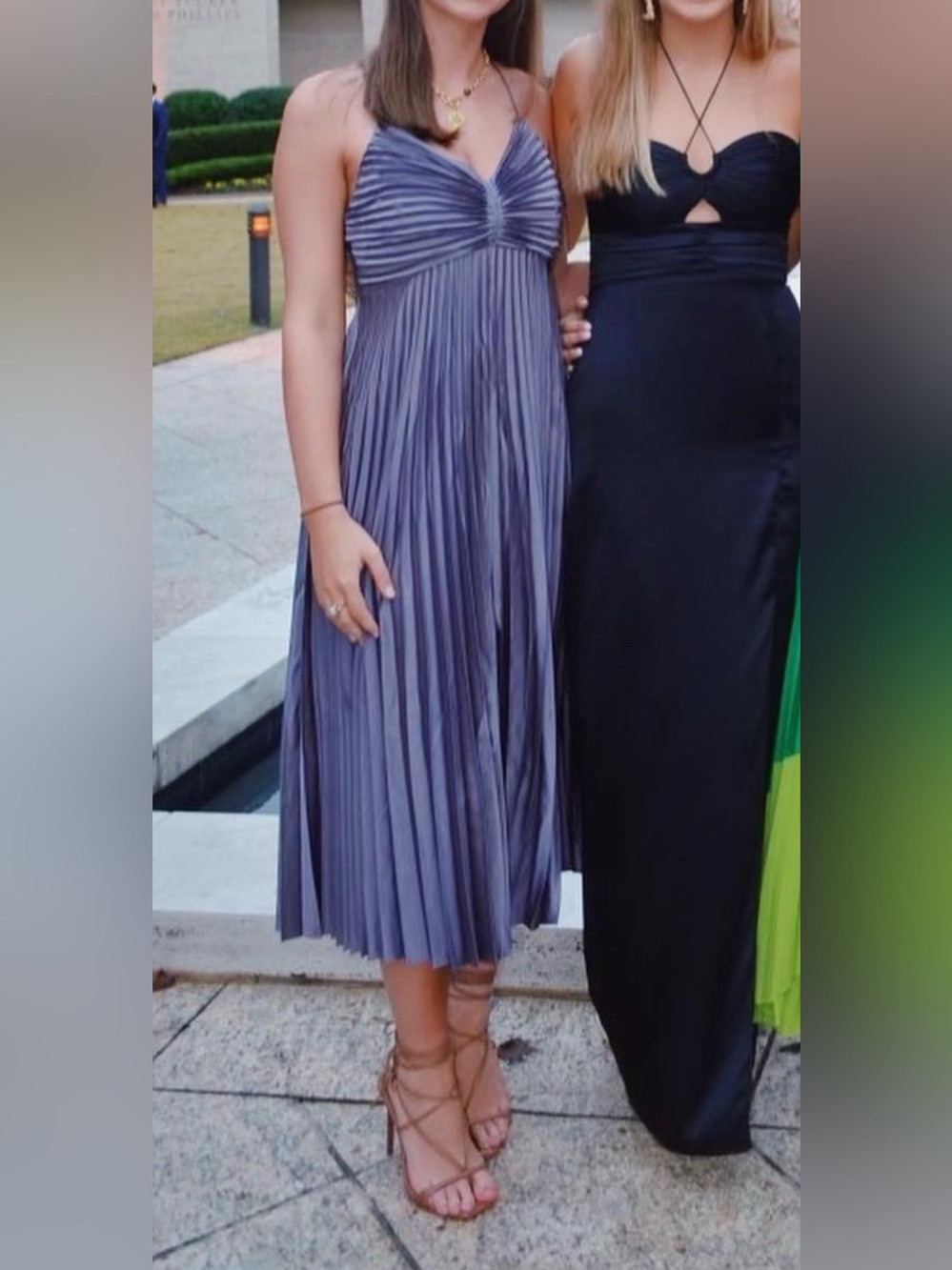 Banana Republic Pleated Midi Dress in Lavender